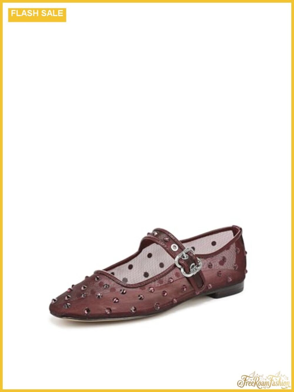 Sam Edelman Michaela Mesh Ballet Flats Squared Toe Buckle